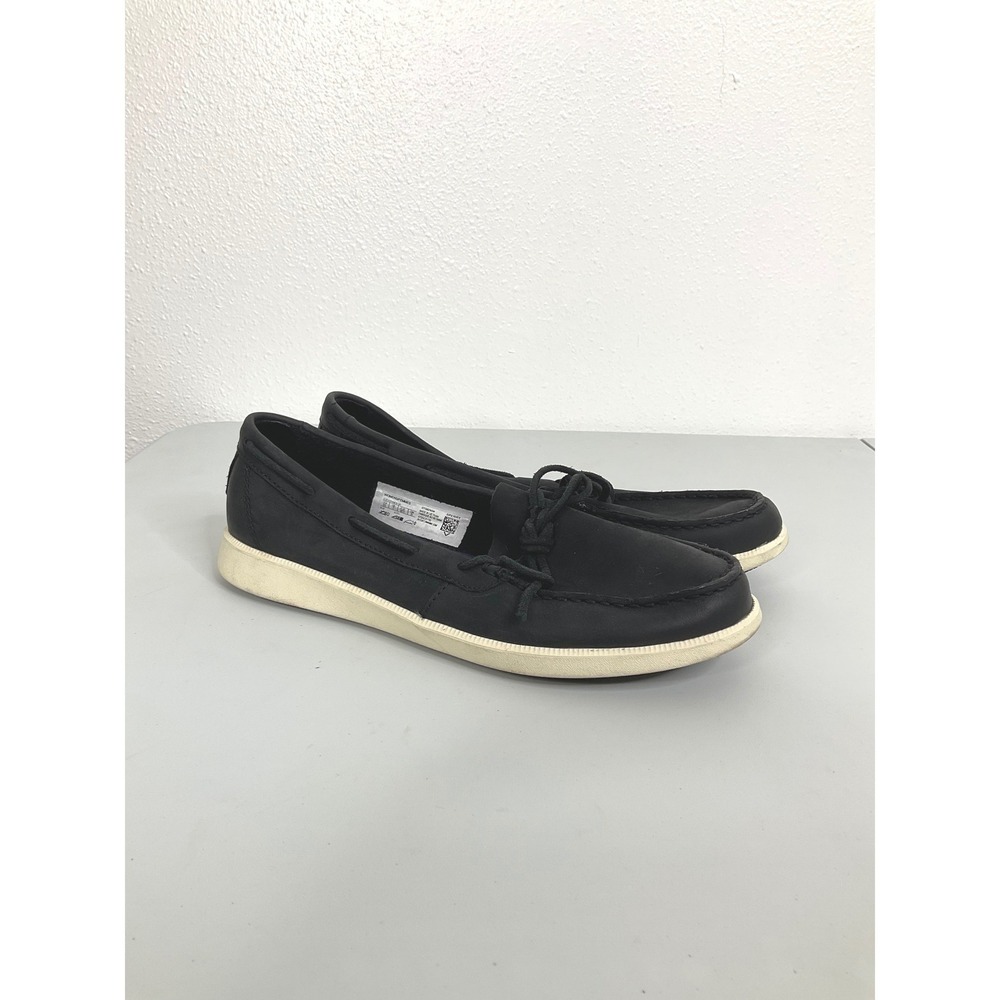 Sperry Top-Sider‎ Womens Crest Boat Shoe Black Leather STS82434 Size 9.5